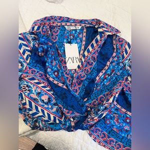 ZARA - Cropped silk top